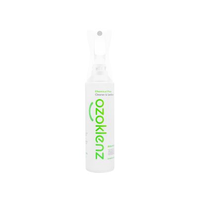 Photo of an ozoklenz spray bottle for planet friendly ozone cleaning